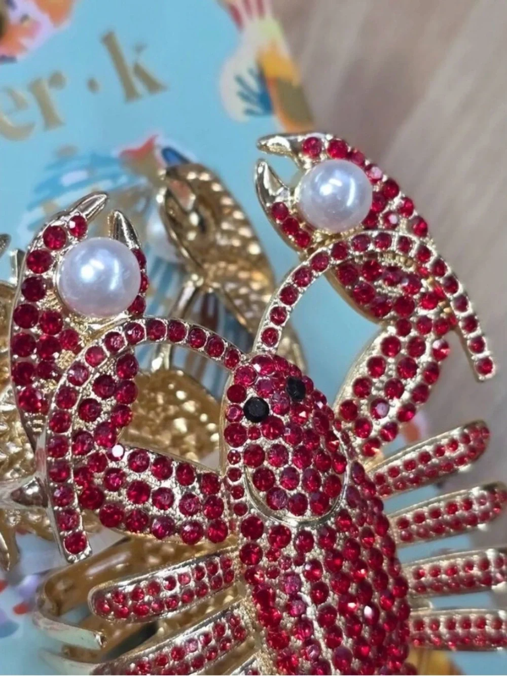 NWT Piper K Metal Lobster Rhinestoned Hair Claw Clip